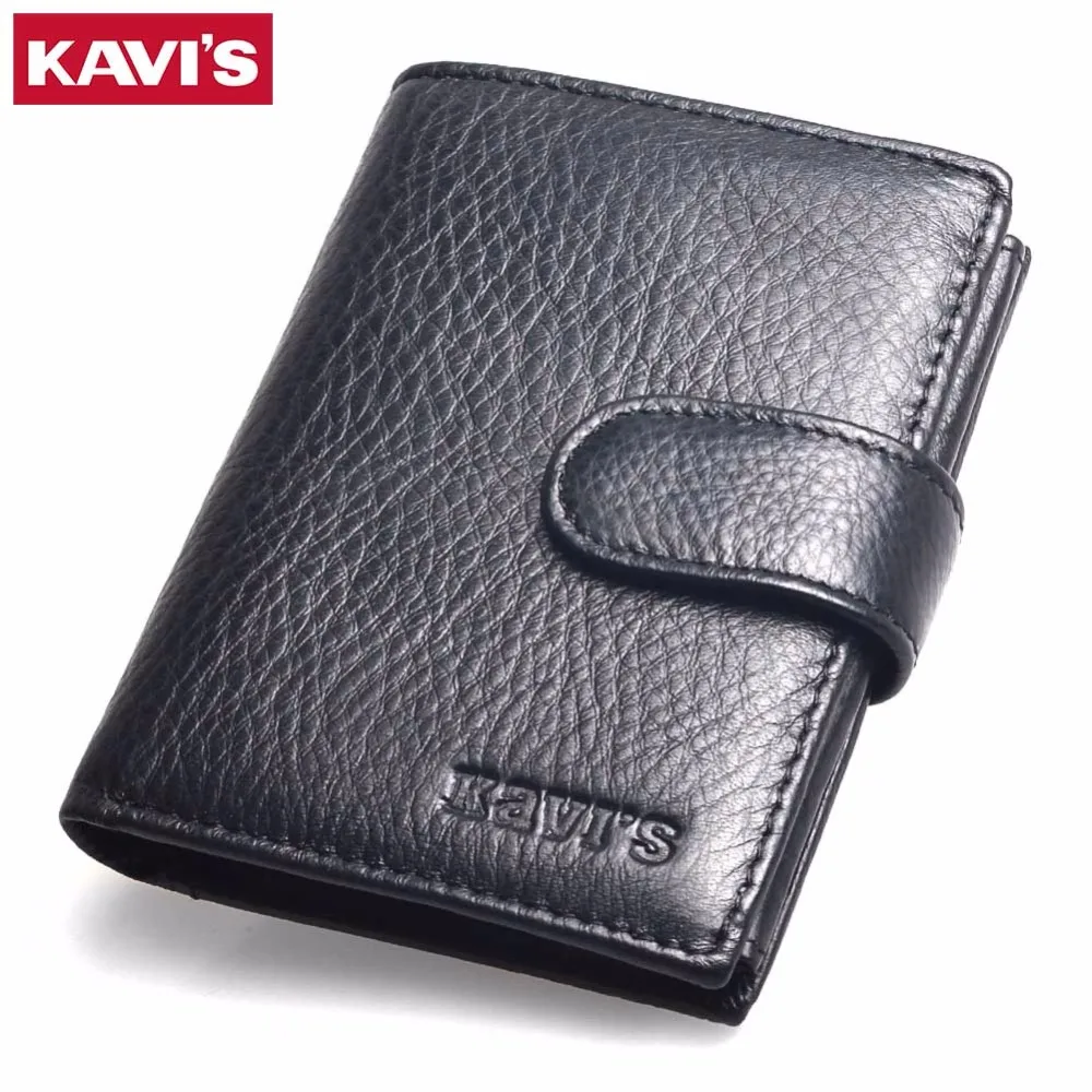 

KAVIS 2017 New Slim Genuine Leather Mens Wallet Man Cowhide Cover Coin Purse RFID Small Brand Male Credit&id Perse Card Holder