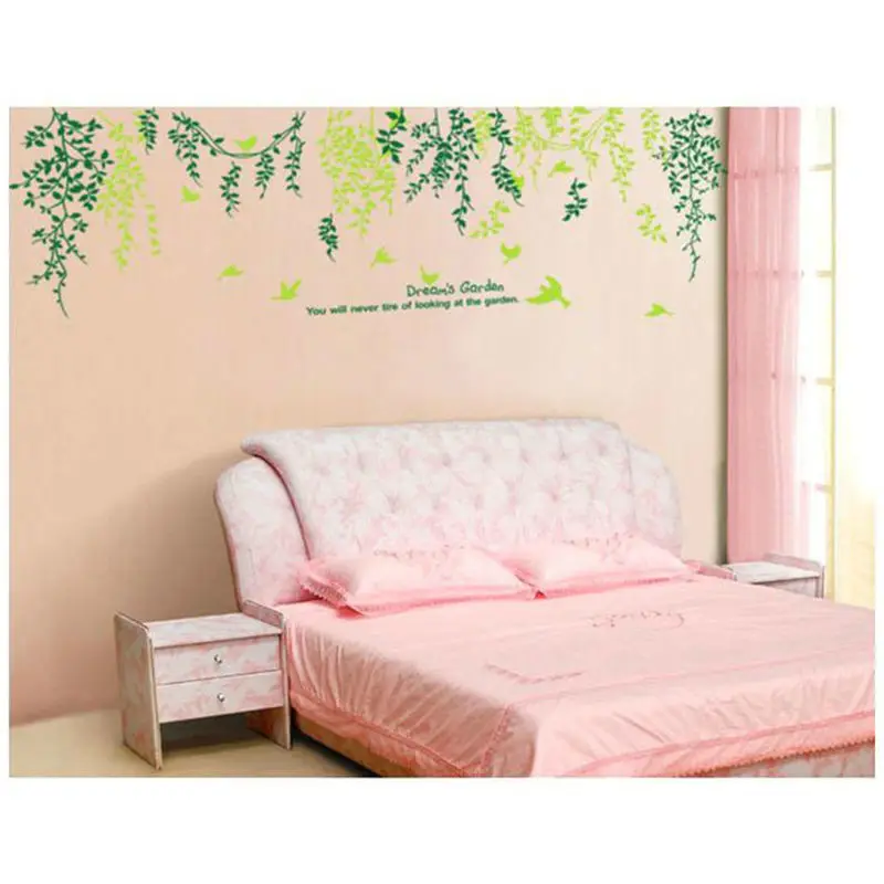 Новинка! Зеленые листья модные креативные индивидуальные настенные наклейки для