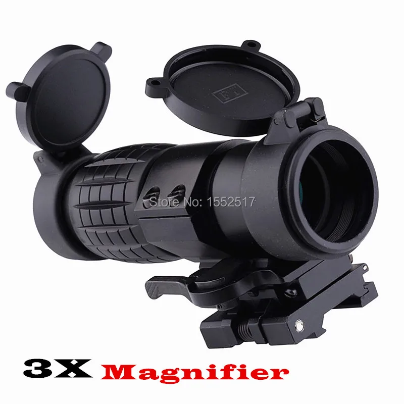

2018 Tactical 3X Magnifier Scope Optics Scopes Riflescope Fits Aimpoint Sight With Flip To Side Picatinny Weaver Rail Mount