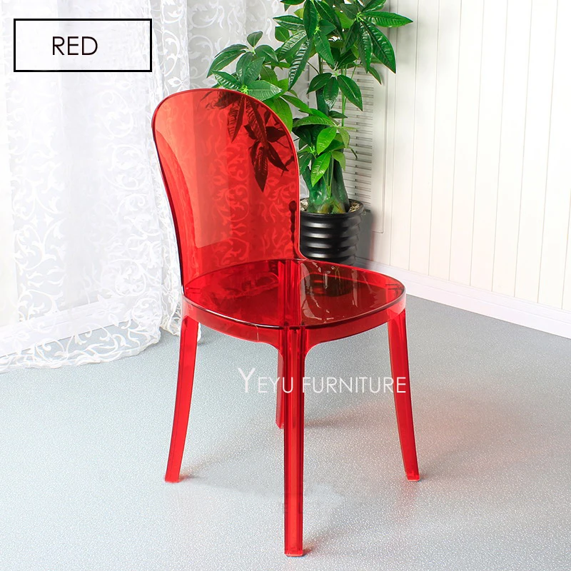 Современный дизайн прозрачный обеденный стул с или без подушки, мягкий кристалл прозрачный акриловый досуг кафе чердак стул 1 шт