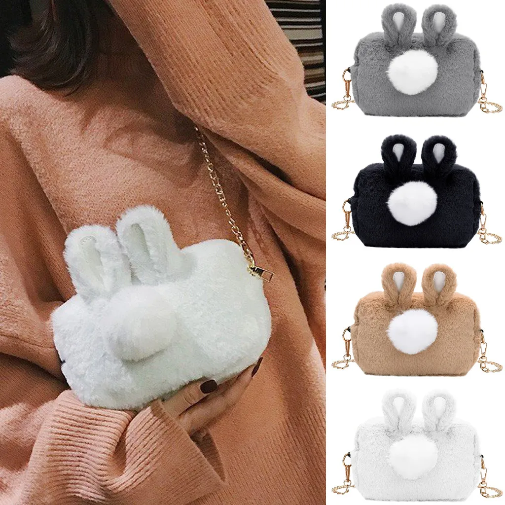 Женская сумка bolsa femininaFashion, Женская плюшевая сумка через плечо, милая сумка на плечо, женская сумка