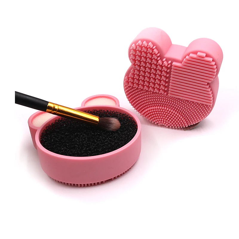 

Newest Silicone Bear brush cleaner Cosmetic Make Up Washing Brush Makeup Brush Cleaner Sponge Remover Gel Cleaning Mat Foundatio