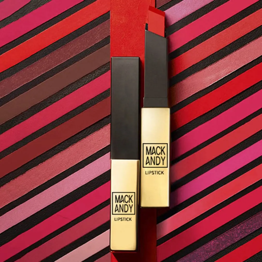 Compact Size Feamel Glossy Velvet Design Lipstick Makeup Lipstick Long Lasting Metallic Lipstick Cosmetic Tool