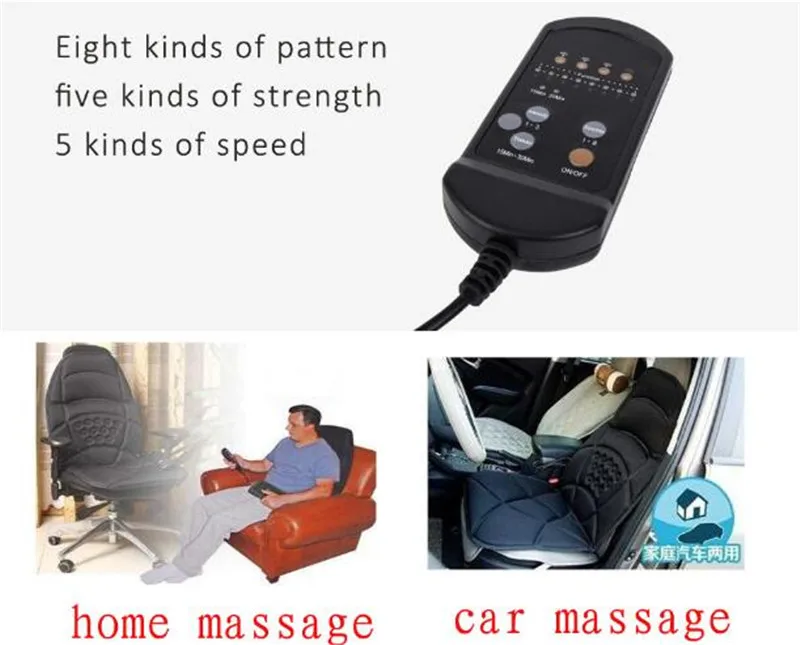 Теплый автомобильный домашний матрас с электрическим подогревом, Вибрирующая терапия, массажный коврик для шеи, массажный коврик для кресла, дивана, накидка на сиденье, подушка