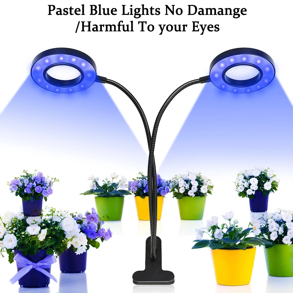 

24W Dual Head Timing Plant Grow Light 360 Degree Adjustable Gooseneck Growing Lamp for Indoor Plants Greenhouse