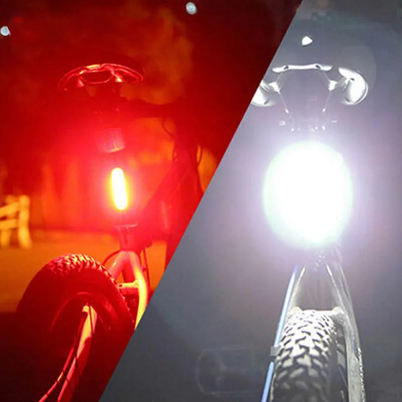 В MTB велосипед хвост светильник Водонепроницаемый для верховой езды светильник светодиодный USB платно горный велосипед Велоспорт светильник фонарь Аксессуары для велосипеда - Цвет: red and white light