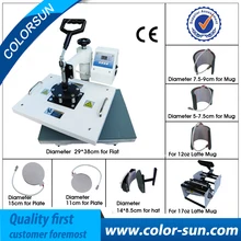 Combo Multifunction 8 in 1 Heat Press Machine with CE approved for t-shirt/cap/mug/plate/phone case