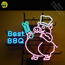 Неоновая вывеска для лучшего барбекю поросенок неоновый сигнал лампы ручной работы настоящие стеклянные трубки винтажное украшение окна металлический чайник отель пивной бар