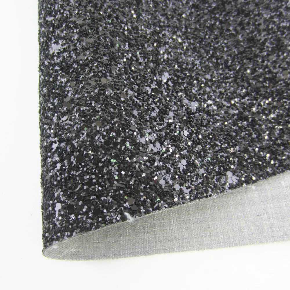 8&quotx11&quot(21cmX29cm) Black Glitter Leather Sheet Fabric Synthetic glitter for Sewing DIY 1piece K0119-1 | Дом и сад