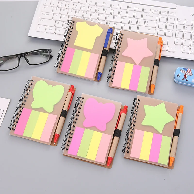 

Notebook Portable Post-it Notes Memo Agenda Planner Book with Pen Daily Schedule Organizer Brief Lines School Stationery Student