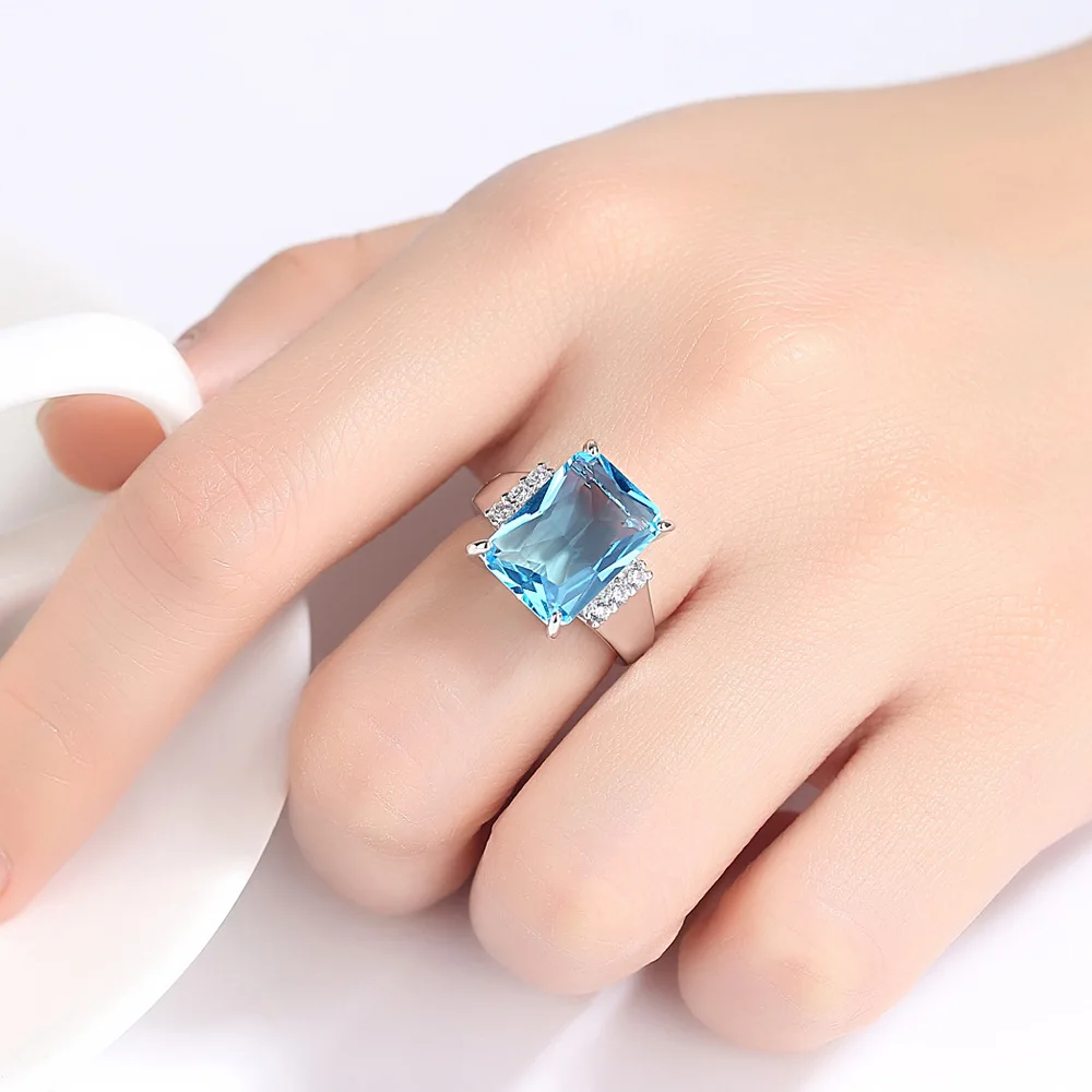 925 Silver Plated Wedding Rings for Women Ring Female Zircon Jewellery Aneis Femininos Crystal Anel Anillos Gifts | Украшения и