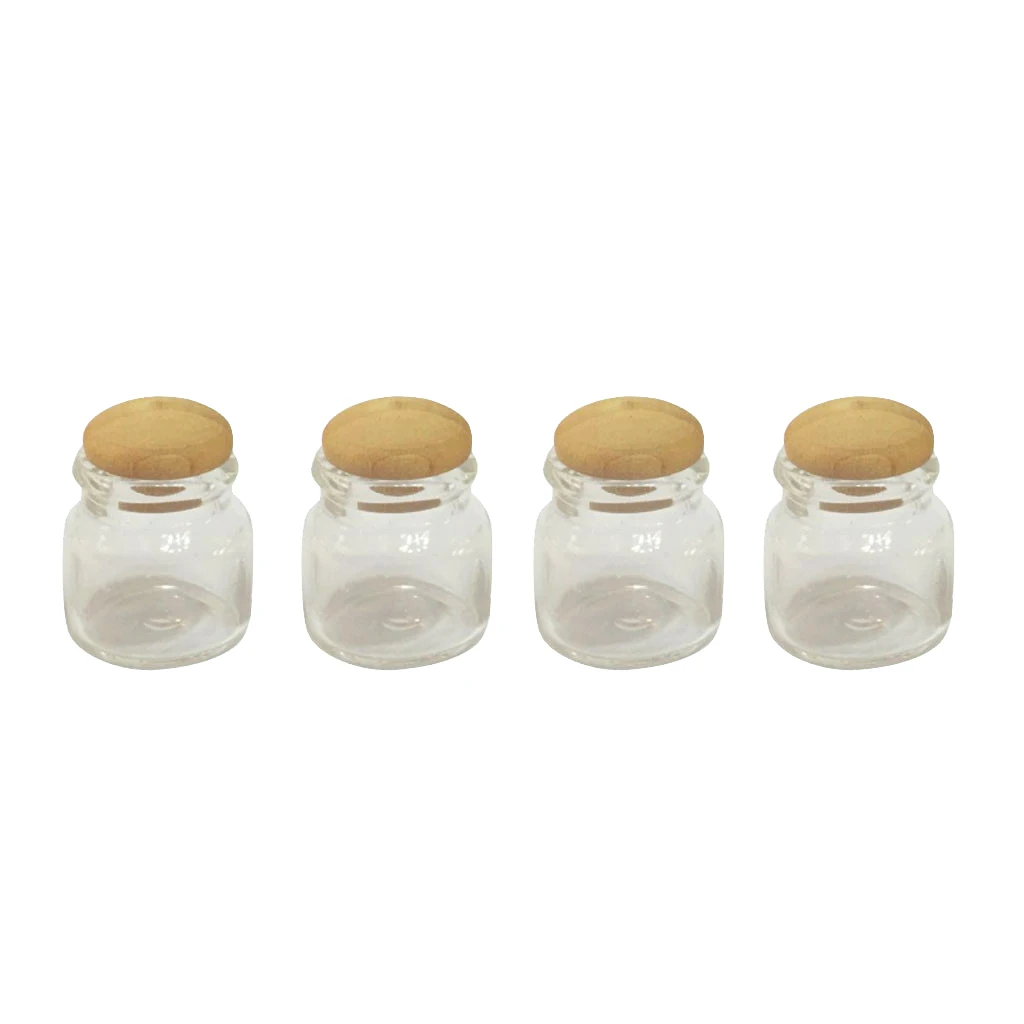 Maßstab 1:12 Dollhouse 4Pcs Miniatur Candy Bar Essen Jar Küche Dekoration