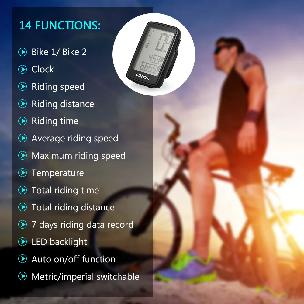 lixada usb rechargeable wireless bike cycling computer