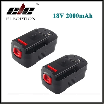 

2x Eleoption 18V 2000mAh NI-CD Replacement Battery For Black & Decker HPB18 244760-00 A1718 A18 HPB18-OPE