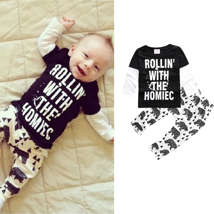 

Baby Boys Cotton Tshirt and Bear Leggings Clothing Set