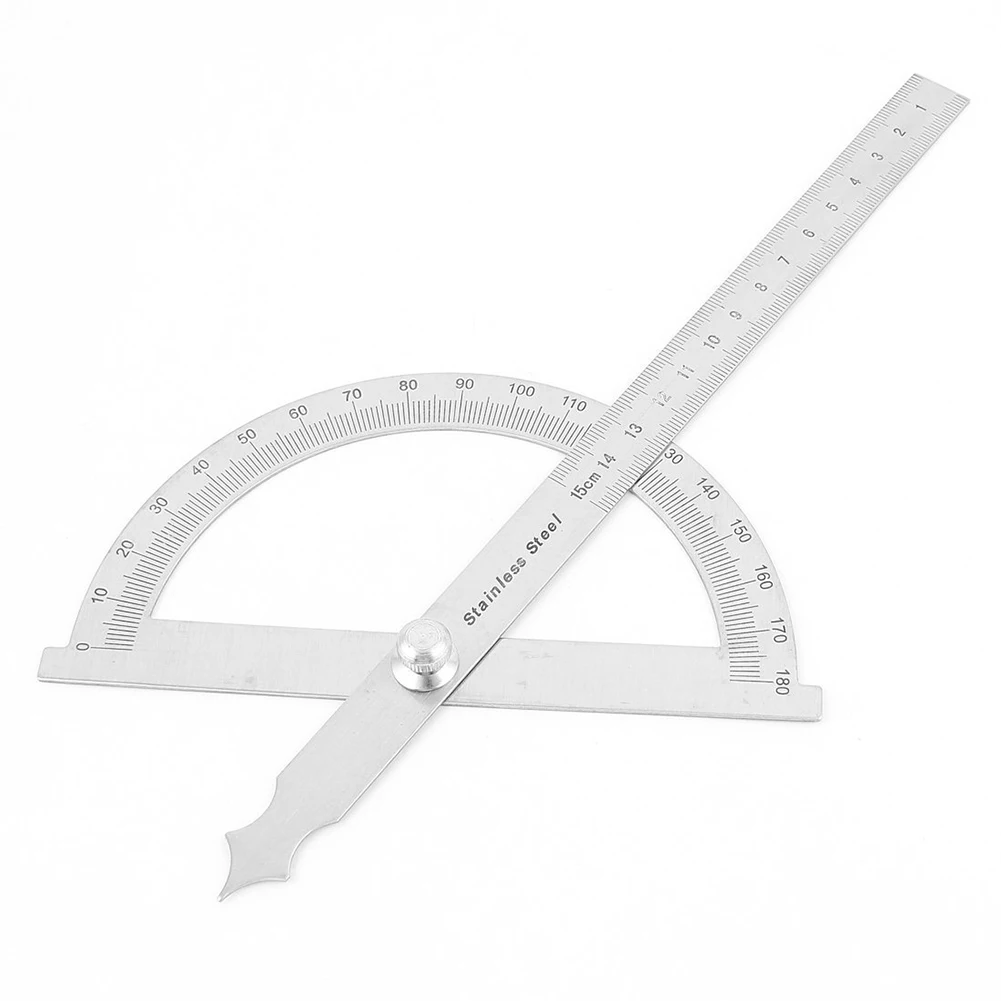FUNN Carpenter Architect Stainless Steel Rotary Protractor Angle Ruler
