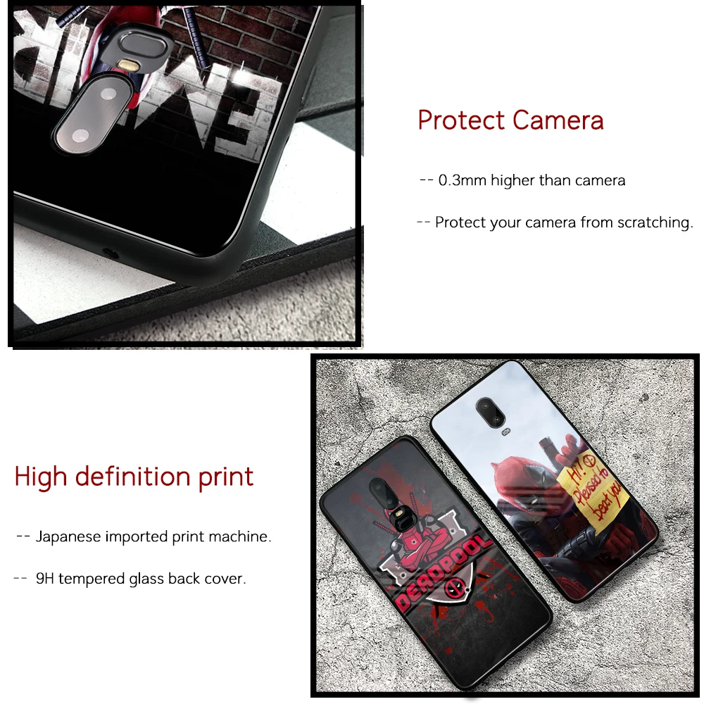 Стеклянная задняя крышка для Oneplus 6T Чехол Дэдпул 7 pro чехол 1 + 5 5T 6 6t pro|Бамперы| |