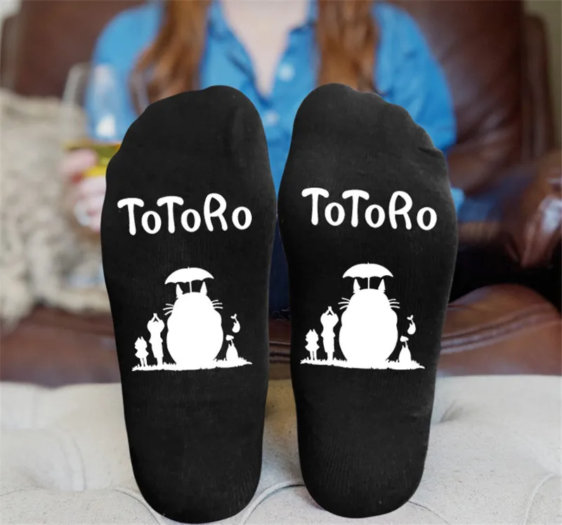 Хлопковые носки Totoro с принтом My Neighbor No Face для мужчин и женщин удобные осенние