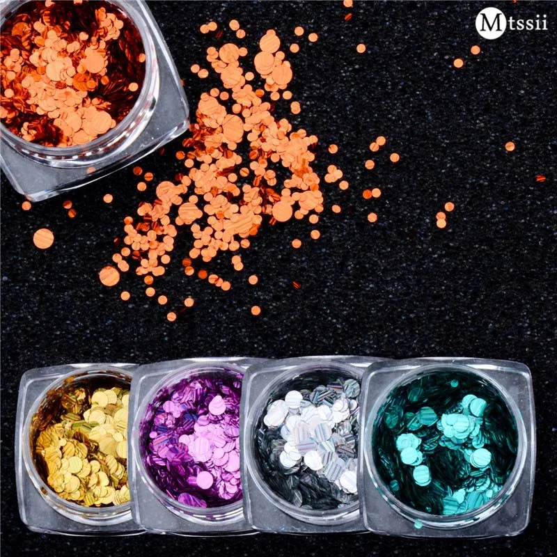 

1 Box Shiny Round Ultrathin Sequins Colorful Nail Art Glitter Tips UV Gel 3D Nail Decoration Manicure DIY Accessories