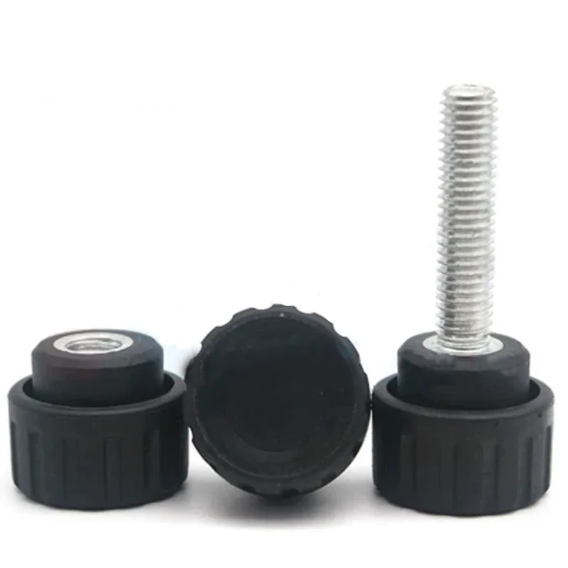 

2Pcs M8 Round head stripe handle nylon Plastic Hand screws With groove Clench Knob Screw 10mm-30mm L