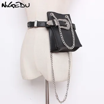 

Multifunction women Waist Pack Luxury brand design Serpentine Fanny Pack Chain messenger bags woman mini Carved belt bag phone
