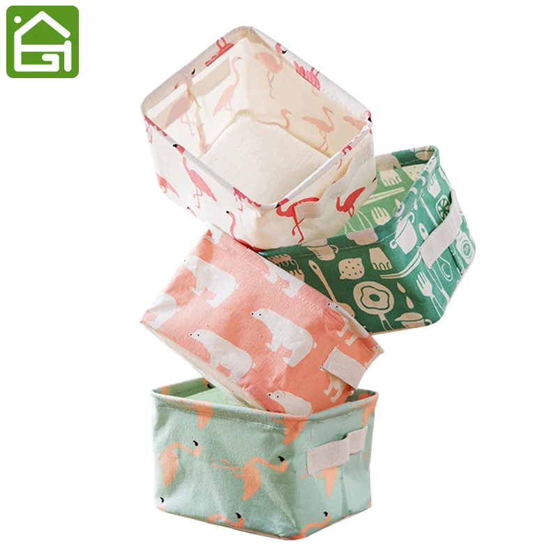 

Cute Canvas Storage Bins Waterproof Collapsible and Convenient Basket Organizers for Baby Toys Makeup and Books