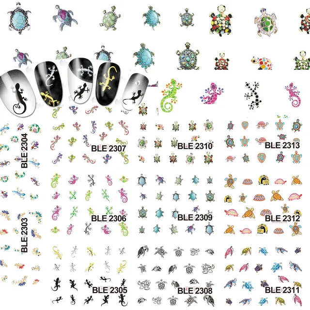 Aliexpress 11 Designs 1sets Water Transfer Gecko Animal 11 Designs 1sets Water Transfer Gecko Animal Stickers Nail Art Manicure Diy Tips Decor Styling Tools