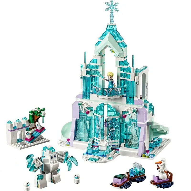 

731pcs Girl Series Elsa Magic Ice Castle Palace Compatibie Legoed Building Blocks Toy Kit DIY Educational Children Gifts