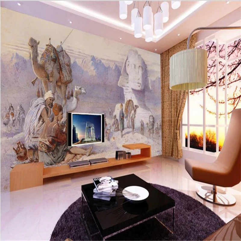 Scarica Gratis Images Beibehang Definition Papier Peint Ancien Paysage Egyptien Peinture actualisé par