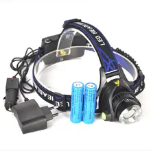 EU Hot Head light Head lamp Cree XM-L T6 led 3800LM rechargeable Headlamps Headlights lamp +2×18650 Battery+ EU+ Car charger
