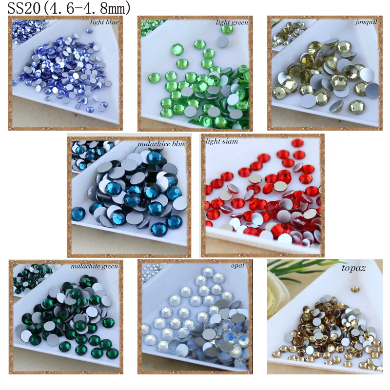 

1440pcs/pack SS20 4.8-5.0mm crystal clear color with glue on flatback M-foild non-hotfix Faceted rhinestone