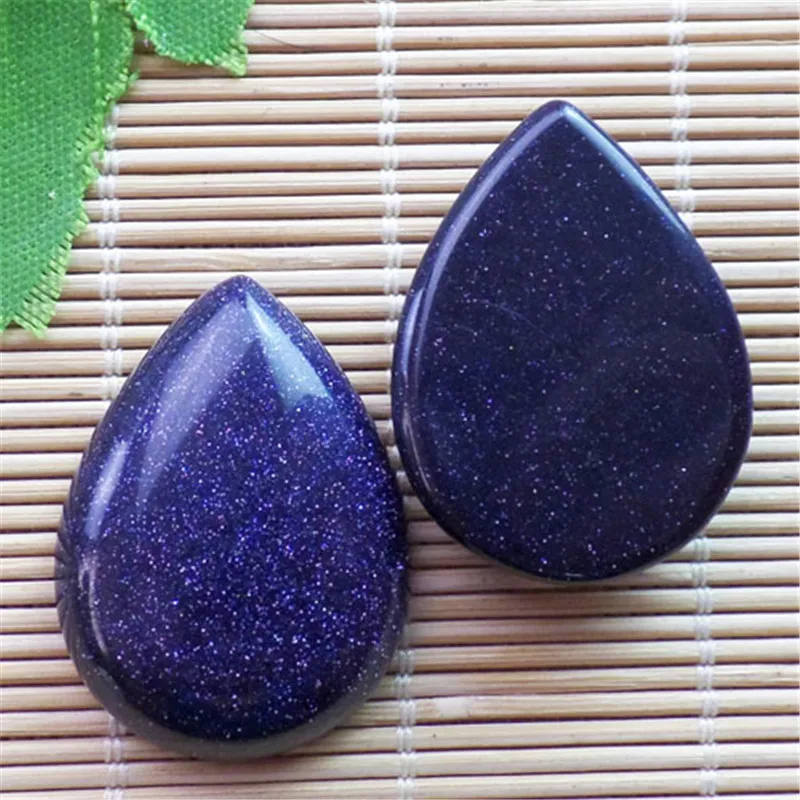 (2 шт./лот) оптовая продажа Натуральный Синий Песок Камень Каплевидный кабошон