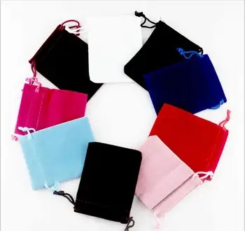 

high-grade jewelry flannelette velvet bags 5*7cm mix colors 100pcs/lot