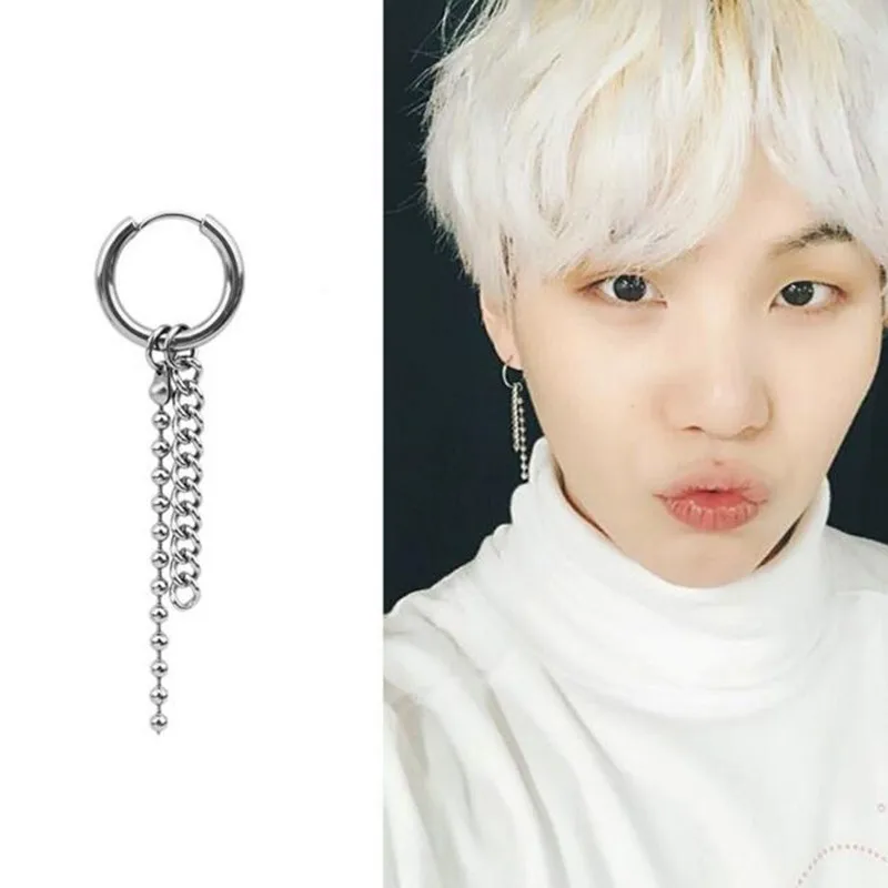 

1pcs V Earrings Bangtan Boys DNA Earrings Womens Long Tassel Earring For Women Men Korean Pop