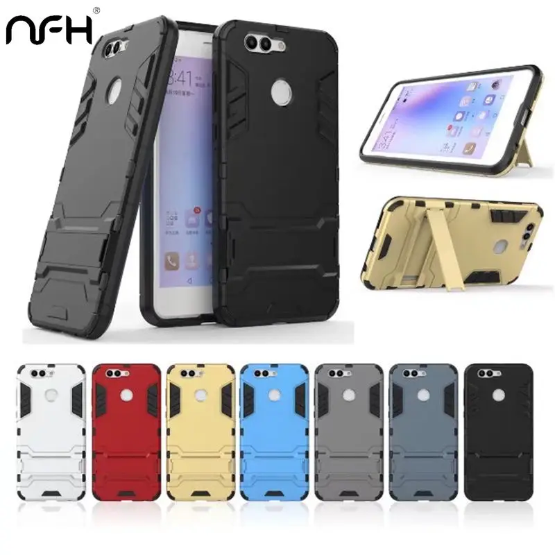 

Phone Cases for Huawei Nova2 Plus Silicone Plastic Case NOVA 2 Plus Armor Stand Hard Rugged Impact Coque Capa Shell Cover