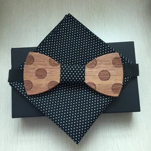 Новинка года Дизайн из дерева ручной работы с бантом Галстуки с карманом площадь бабочка Галстуки для Для мужчин деревянные бабочкой с бесплатной доставкой;