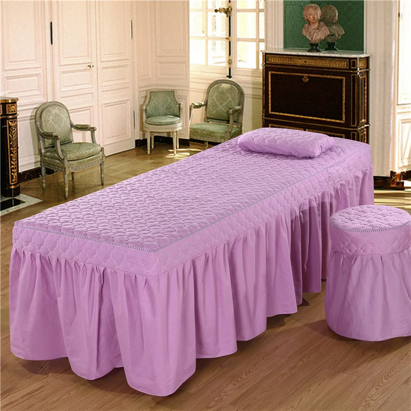 Мягкий салон красоты утолщенная кровать юбка сплошной цвет кровать для парикмахера эстетический салон несколько цветов настраиваемый размер# sw - Цвет: -LY-01-qianzi