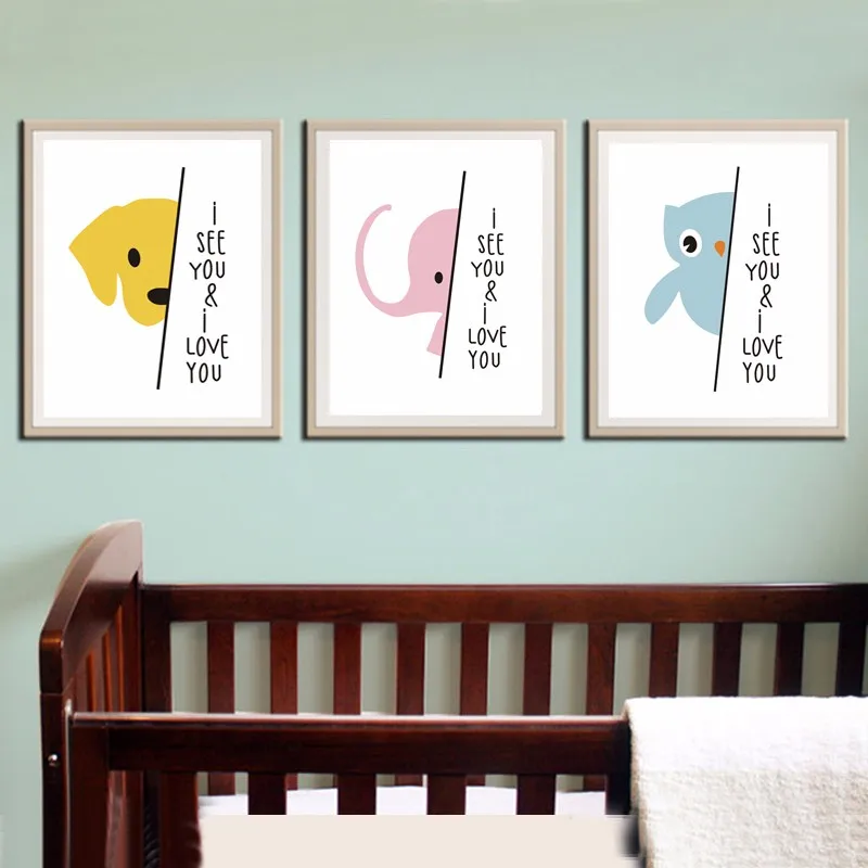 Cartoon Elephant Canvas Painting Sweet Nursery Wall Art Pictures Cartoon Elephant Canvas Painting Sweet Nursery Wall Art Pictures Print And Poster Modern Baby Gift Kids Room Home Decor No Frame Bebe Marketplace