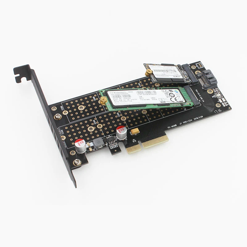 JEYI SK7 M.2 NVMe SSD NGFF для PCI-E X4 адаптер M ключ B ключ двойной интерфейс карты Поддержка PCI-E3.0 двойное напряжение 12 В+ 3,3 В SATA3