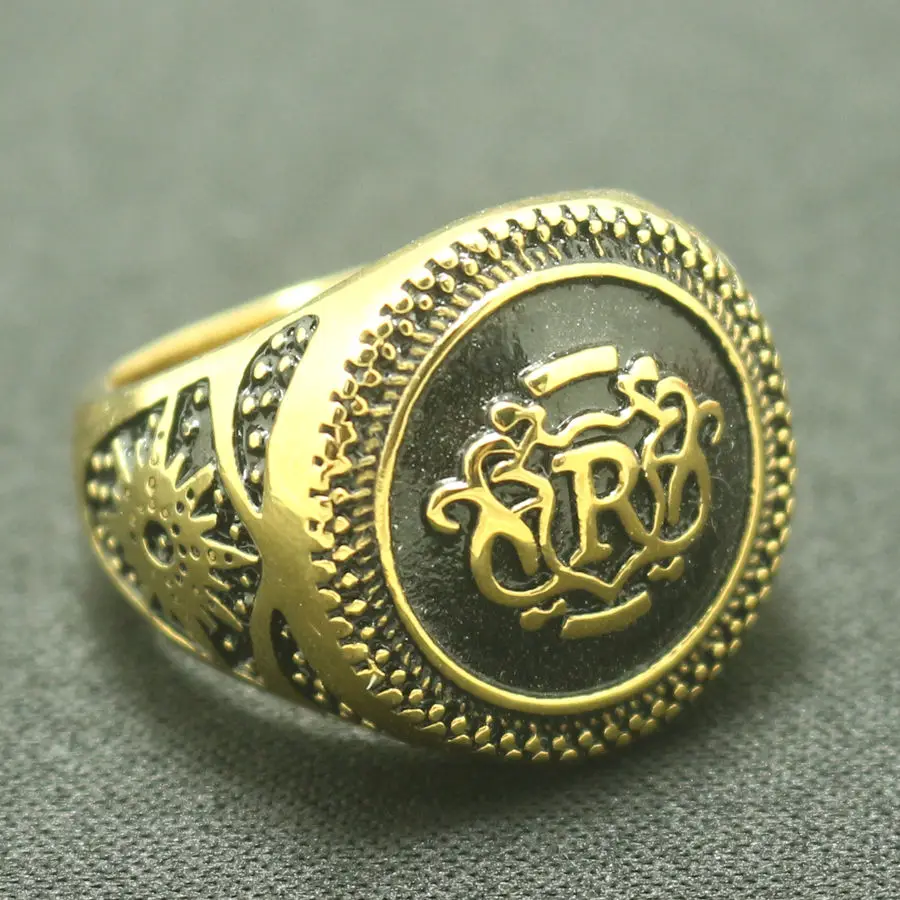 Mens Boys 316L Stainless Steel R Letter Round Cool Ring Free Shipping