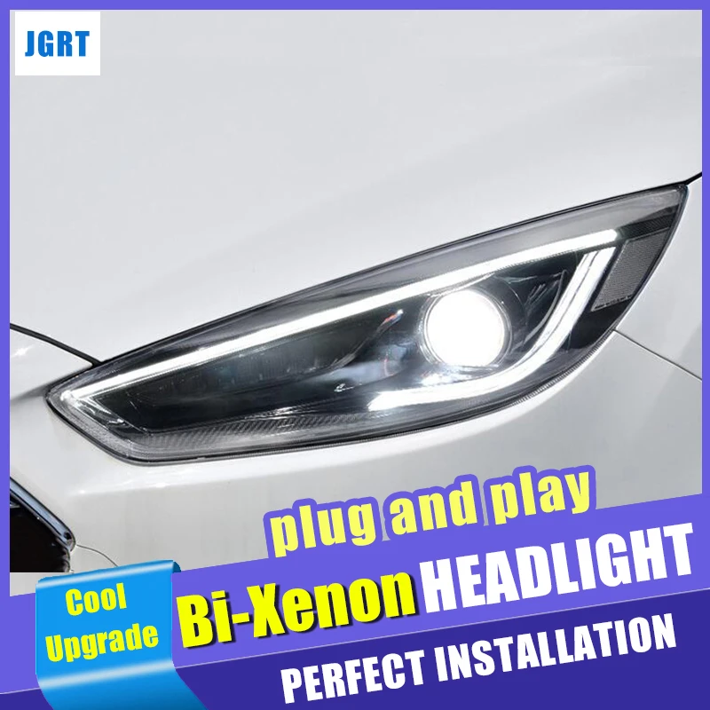 Дизайн для ford focus головной лампы ксеноновые линзы Demon Eyes HID комплект фары, автомобильные аксессуары led drl динамический сигнал поворота
