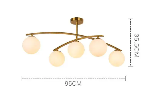 Современный минималистичный потолочный светильник для гостиной, спальни, модная атмосфера, стеклянный шар, индивидуальный дизайн, потолочный светильник