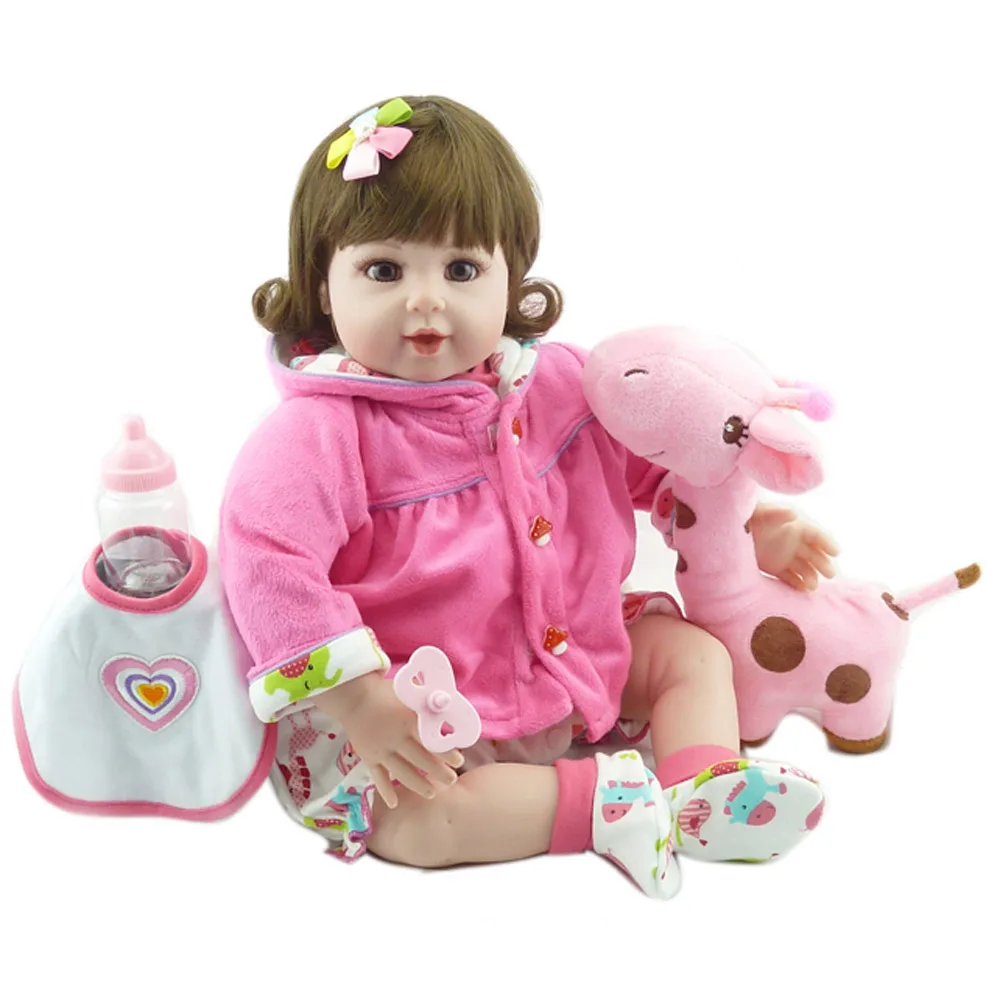 Floppy Body Lifelike Reborn Weighted Baby Girl Doll with Curly Hair 20