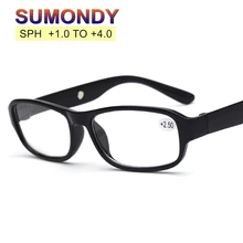 SUMONDY небьющиеся очки для чтения SPH+ 1,0 до+ 4,0 женские и мужские антиутомляющие пластиковые очки по рецепту для дальнозоркости G385