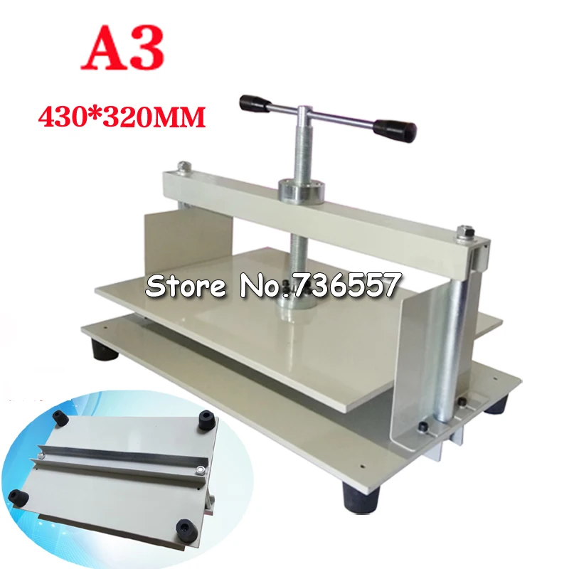 

A3+ Size Manual Flat Paper Press Machine Stainless Steel Hand Tool for Photo Book Invoice Check Booklet Nipping Machine