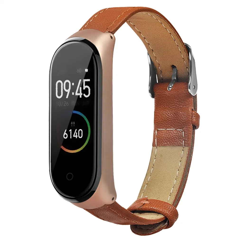 

Leather Wrist Strap Bracelet for Xiaomi Mi Band 4 Smart Watch Lightweight Replacement Band Sport Luxury Women Men Business 19Jun