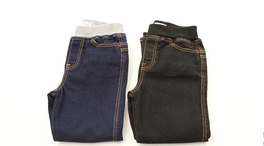 Джинсы для девочек новые весенне-осенние детские штаны г. экстравагантные джинсы с эластичной резинкой на талии