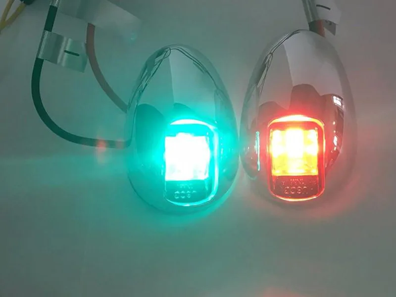12V Светодиодный светильник для морской яхты, лодки, навигации, красный, зеленый, светильник для порта, светильник с правого борта от ITC