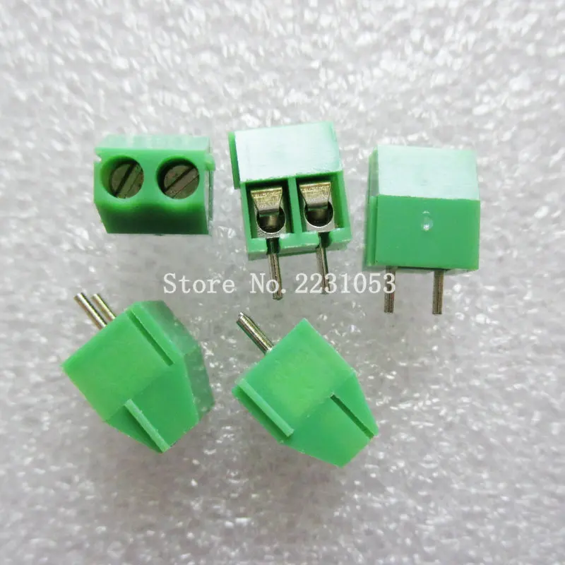50Pcs 300V 15A 2Way PCB Board Screw Terminal Block Connector 5mm Pitch