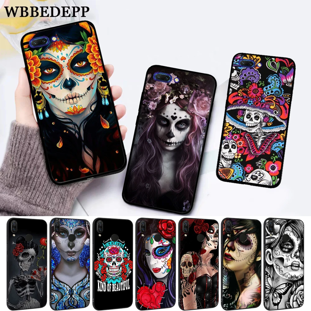 

WEBBEDEPP Mexican Skull Skin Silicone Case for Huawei honor 6A 7A Pro 7X 8 Lite 8X 8C 9 9X Note 10 View 20